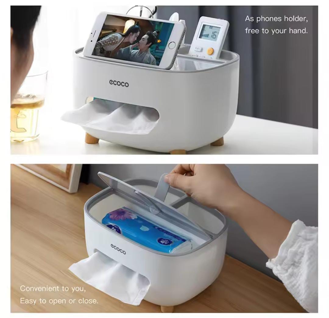 Household Napkin Tissue Box, Multifunctional Storage Remote Holder - Image 6