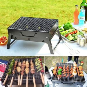 BBQ GRILL FOLDING BAR B QUE GRILL Heavy Duty Outdoor-BLACK Shop Easy