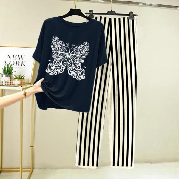 2 Pcs Stitched Sleepwear For Womens