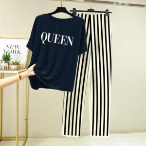 2 Pcs Printed Half Sleeves Ladies Sleep Wear