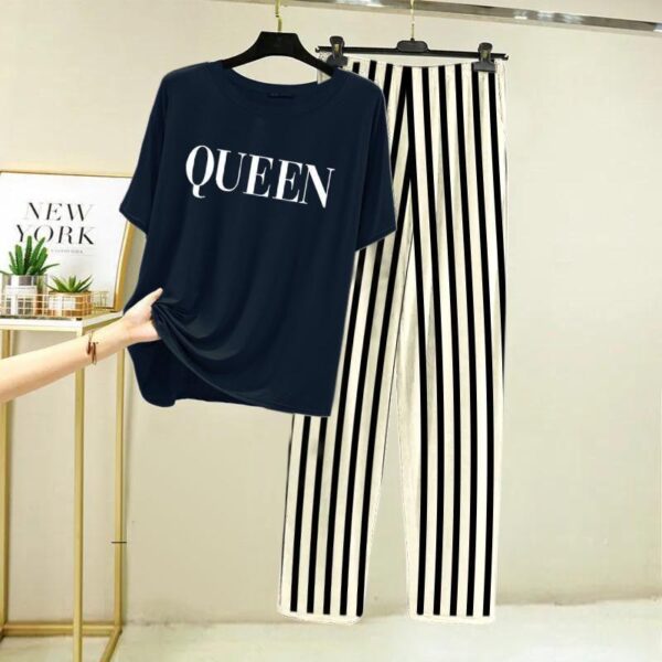 2 Pcs Printed Half Sleeves Ladies Sleep Wear